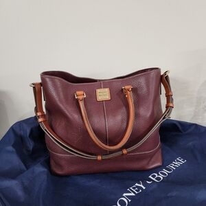 Dooney & Bourke Burgundy Pebble Leather Tote